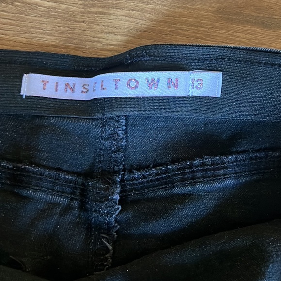 Black stretchy distressed bell bottom jeans size 13 - Picture 3 of 4